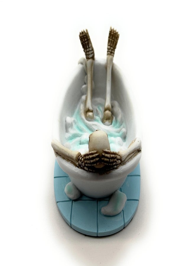 RUSTIX Skeleton in Bathtub Figurine - Gothic Bathroom Decor | Halloween Skeleton Statue | Funny Resin Skeleton Bath Figurine | Bubble Bath Skeleton Gift | Unique Gothic Bathroom Accessories - Image 4